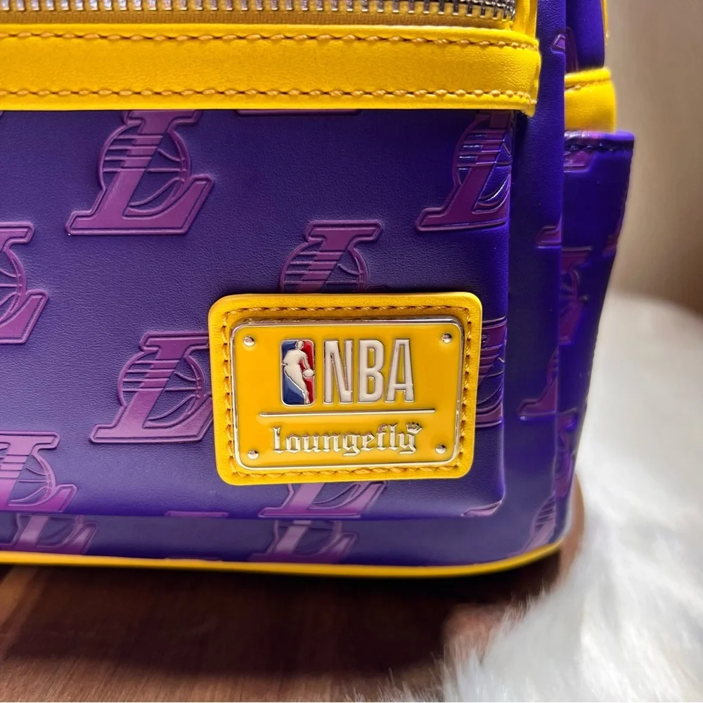Loungefly NBA LA Lakers Debossed Logo Mini Backpack NWT